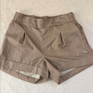 MPG High Rise Cuffed Tapered Fit Pinstripes Performance Wear Micro Shorts